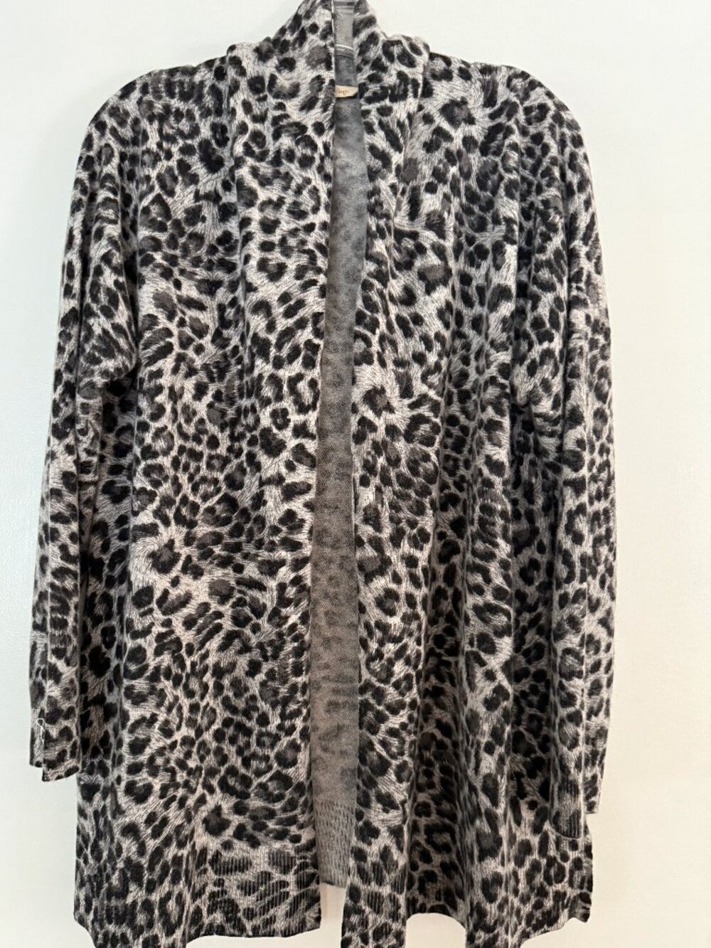 Soft Surroundings - XL 100% Cashmere Wool Cardigan Sweater Leopard Print